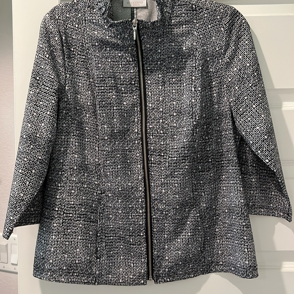 Weekends By Chico's Women's Blue And White Size 1 Small